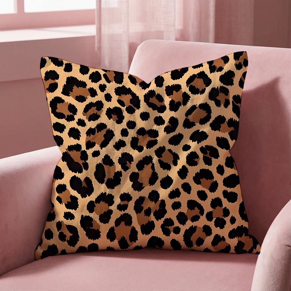 Leopard print pattern Cushion Cover MultiScene Pillow Cover for Home Car Reversible Soft Durable for Daily Use