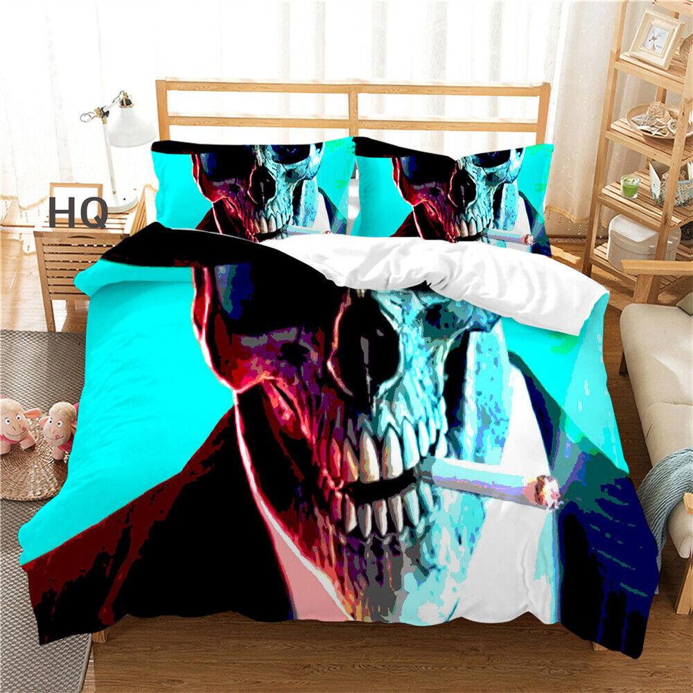 Пододеяльник с черепом, постельное белье для взрослых, постельное белье, молодежное покрывало, наволочка
