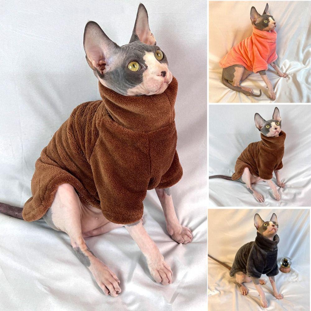 Turtleneck Dog Sweatshirt Fleece Warm Cat Sweatshirt New Winter Puppy Clothes Yorkies Poodle