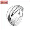 Trendy European and American Silver-Plated Three-Ring Jewelry: Stylish, Simple, and Smooth Double-Ring Hand Ornaments