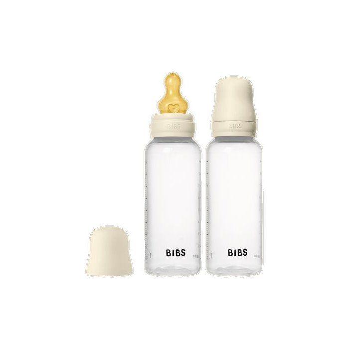 Biberon bébé - BIBS - Embout rond - Caoutchouc naturel - 270 ml - Débit moyen - Ivory - Pack de 2