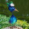 Metal Flamingo Yard Decoration Cartoon Flamingo Peacock Sculpture Outdoor Garden Bird Statue for Patio Backyard Porch Decoration