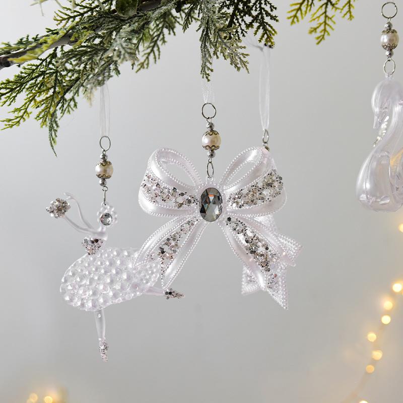 1 шт. Прозрачный рождественский кулон, украшение для дома, новогодний декор, красочный прозрачный ледяной кристалл, кулон, украшения для рождественской елки