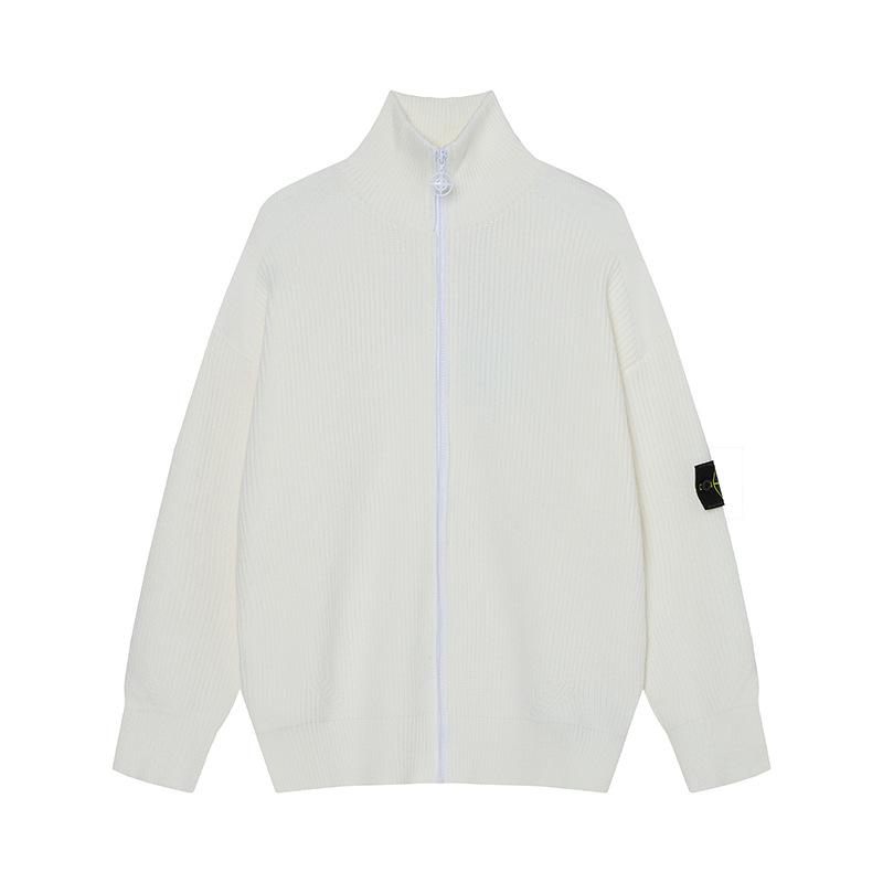 Men's Solid Color Zip-Up Long Sleeve Knitted Cardigan - Autumn/Winter