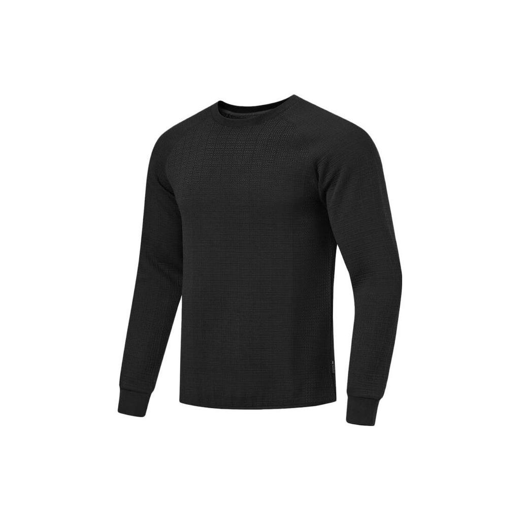 Li-Ning Fitness Series All-Weather Plain Crew Neck Sweatshirt Men Tops Black AWDT737-1