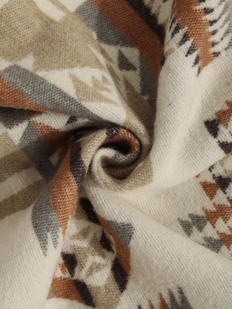 ZAFUL Мужская толстовка с капюшоном с цветными блоками, этническим геометрическим принтом, карманом-кенгуру на молнии на четверть часа