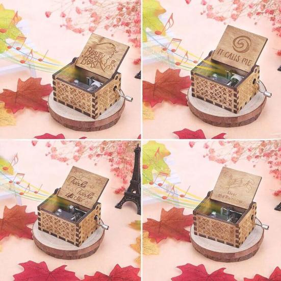 Винтажная музыкальная шкатулка из березовой фанеры, детская музыкальная коллекция, подарок на день рождения