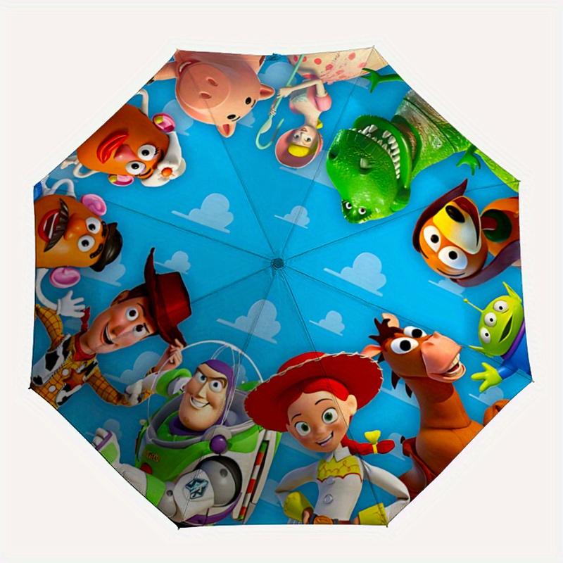 1pc Toy Story Characters Automatic Opening Folding Umbrella with 8-Bone Iron Frame, Portable Design for Outdoor Use, Ideal Gift for Fans, Tr