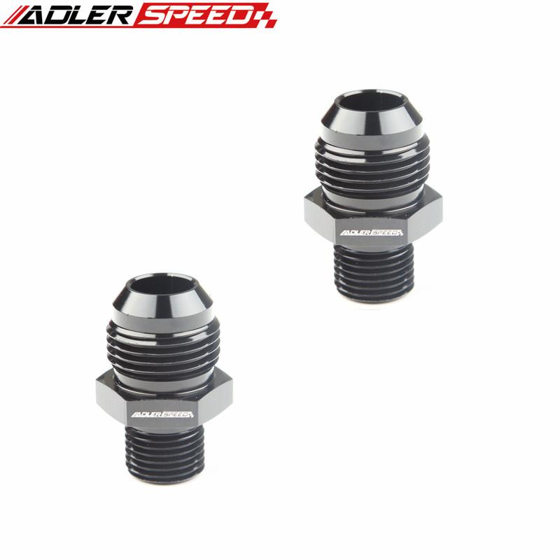 2PCS Blue/Black Aluminum 10AN -10AN Male Flare To M16x1.5 Metric Straight Fitting Adapter