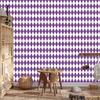 Harlequin Diamonds Wallpaper Purple, Light Gray and White 50x1000