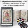 106 Patterns Embroidery Stitch Book Kit with Tools & Tutorials for DIY