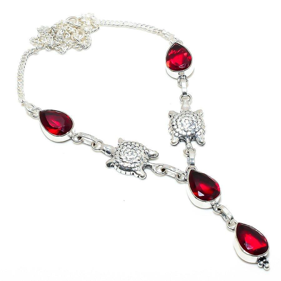 Ювелирные изделия из серебра 925 пробы с мозамбикским гранатом, 18 дюймов U3y28