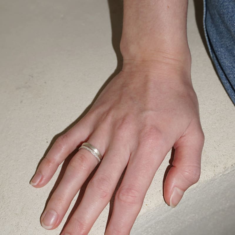 OURPIERRE SIMPLE RING MATT SILVER