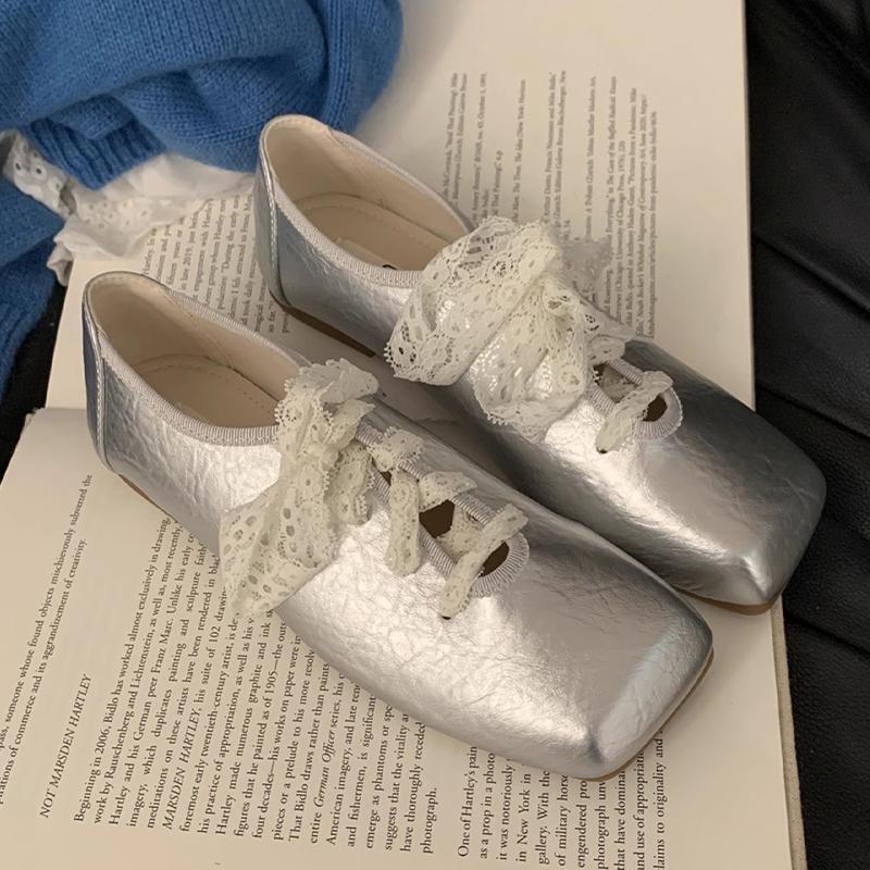 Fashion Flats Women Ballet Dance Shoes Square Toe Fashion Dress Loafers Shoes 2025 Spring Brand Casual Cozy Elegant Zapatillas De Mujer