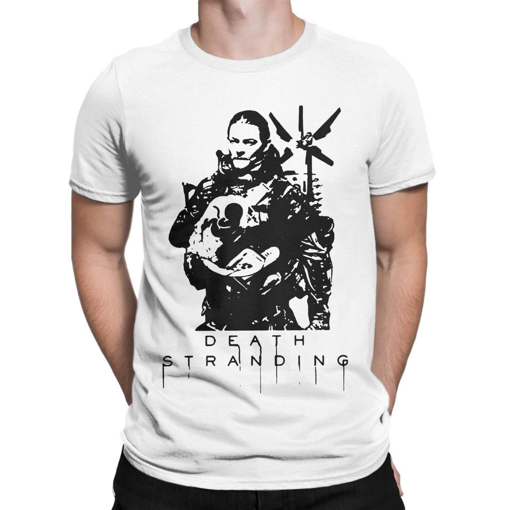 Мужская Женская черная красивая игра death stranding для фанатов Футболка Чистый хлопок Графическая печать Футболки Топ Одежда