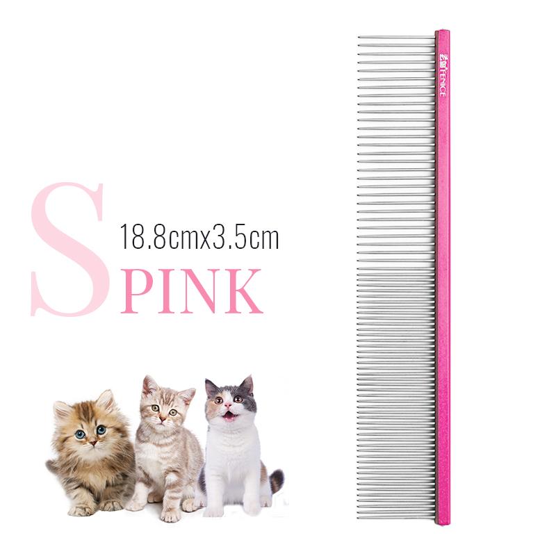 Fenice Dog Comb Long Thick Hair Fur Removal Brush Pet Hair Flea Comb Stainless Pin Dog Cat Grooming for Shaggy Dogs Barber