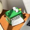 1pc Creative Crocodile Tissue Box Holder - Decorative Square Resin Tissue Dispenser with Playful Design for Home or Office Decor