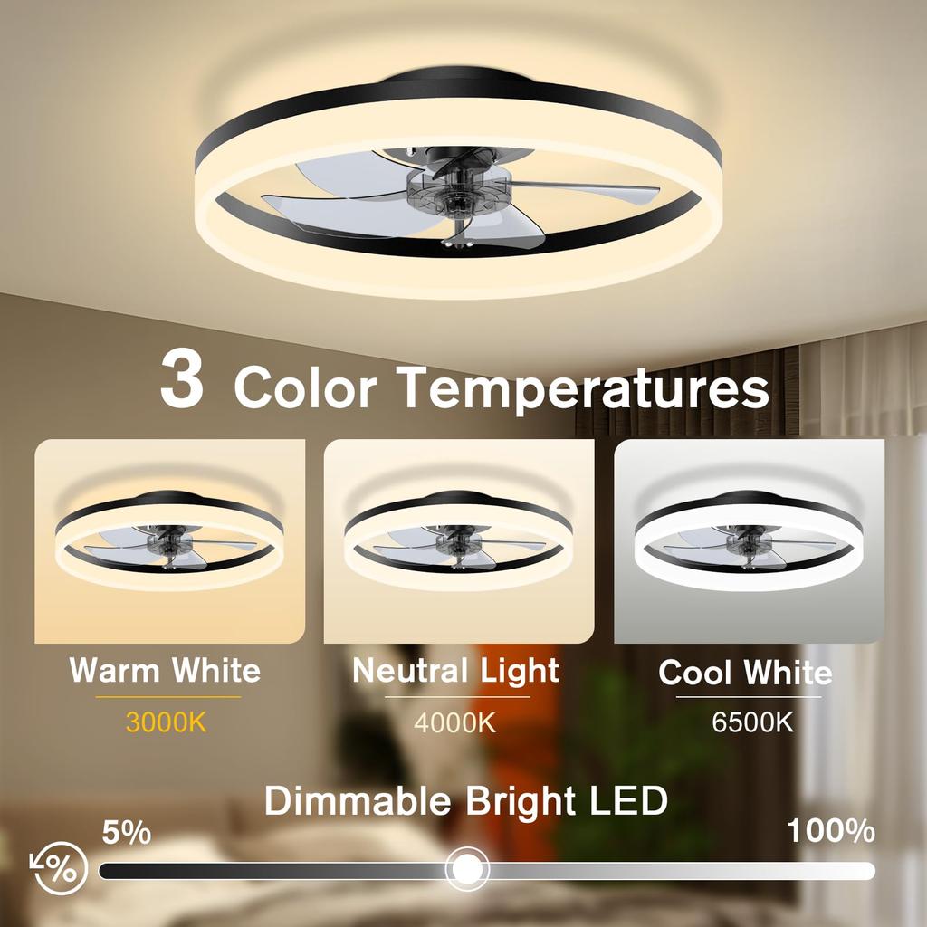 IRALAN Modern Ceiling Fans With Remote Control and Light LED Lamp Fan Smart Silent Ceiling Fans For Bedroom Living Room