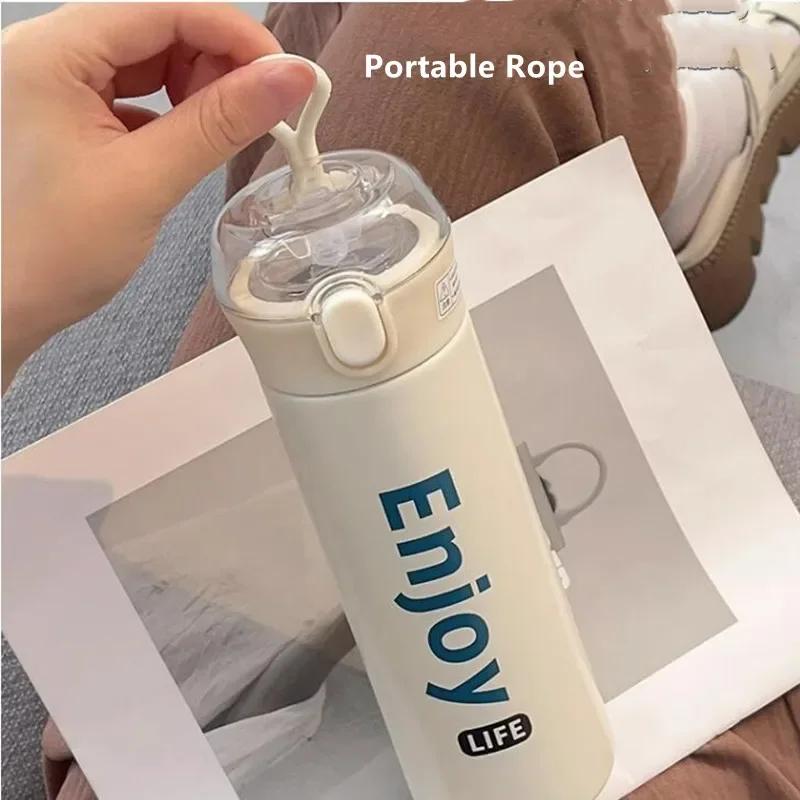 350 мл/500 мл модная термос из нержавеющей стали с трубочкой портативный студенческий термос кружка дорожная термокружка для воды стакан