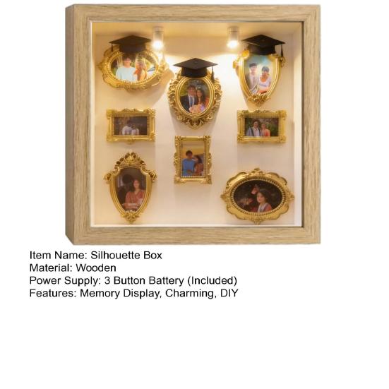 Набор «Сделай сам» Мини-музей: коробка-силуэт со светом, фоторамки «Мини-музей» с выпускными шапочками, витрина для воспоминаний для выпускников
