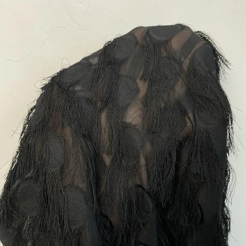 50x140 см Шифоновая ткань с бахромой из перьев 3D Жаккардовая сетка для шитья Ткань для DIY Одежды Топ Плащ Материал Фон Декоративный