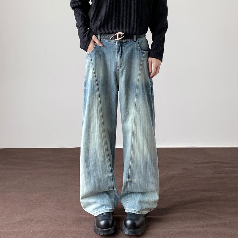 Мужские ретро джинсы VUUG свободного прямого кроя