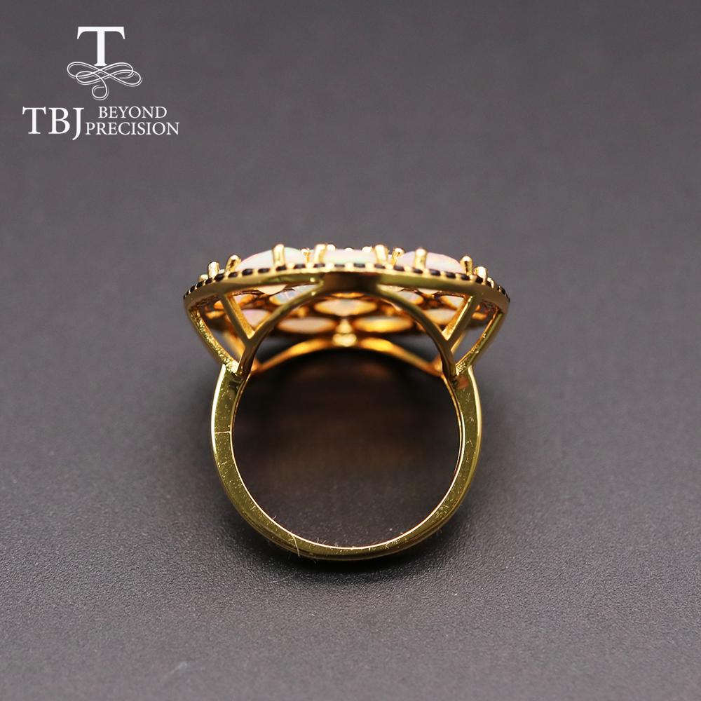 Top Quality Opal Big Luxury Gemstone Ring Oval Cut 4*6mm 15 Pc 7ct Fine Gemstone Jewelry 925 Sterling Silver for Women