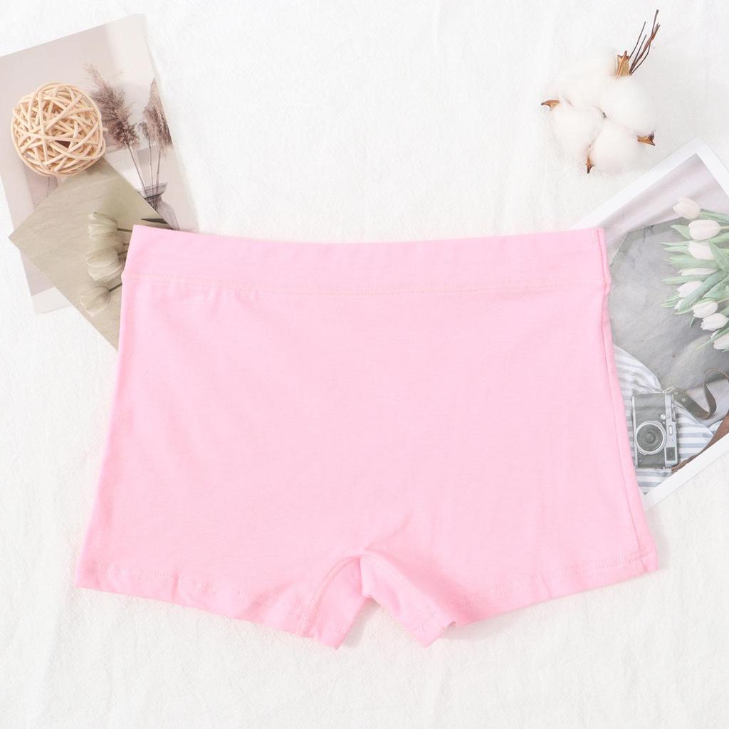 Candy Color Mid-Waist Cotton Boxer Briefs - Women's Solid Underwear