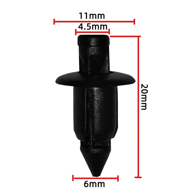 10/50Pcs 6mm Black Rivet Fairing Body Trim Panel Fastener Screw Clips For Honda ATV Motorcycle Accessories Auto Fastener & Clips