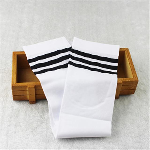 Белые школьные гольфы выше колена с мультяшным дизайном кошки/звезды/сердца/полоски для малышей, детей, учеников, чулки принцессы