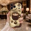 Тема «Кофейный перерыв Латте» Чехол для телефона с волнистым краем Для iPhone 17 16 15 14 13 12 11 8 7 Plus Pro Max Мягкая силиконовая задняя крышка