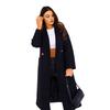 Women's Midi Long Wool Blend Coat Classic Notch Lapel Single Breasted Pea Trench Coat Fall Winter Overcoat