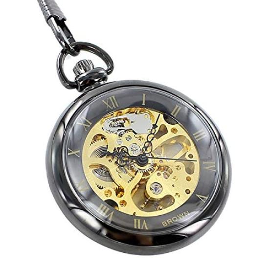 BROWN Pocket Watch 925J-BK-GD [item]