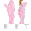Cute Shark Blanket Plaid Women Pajamas Sleeping Bag Fabric Robe Shark Blanket Plaid Gown Adult Homewear Nightgown Comfy Bathrobe