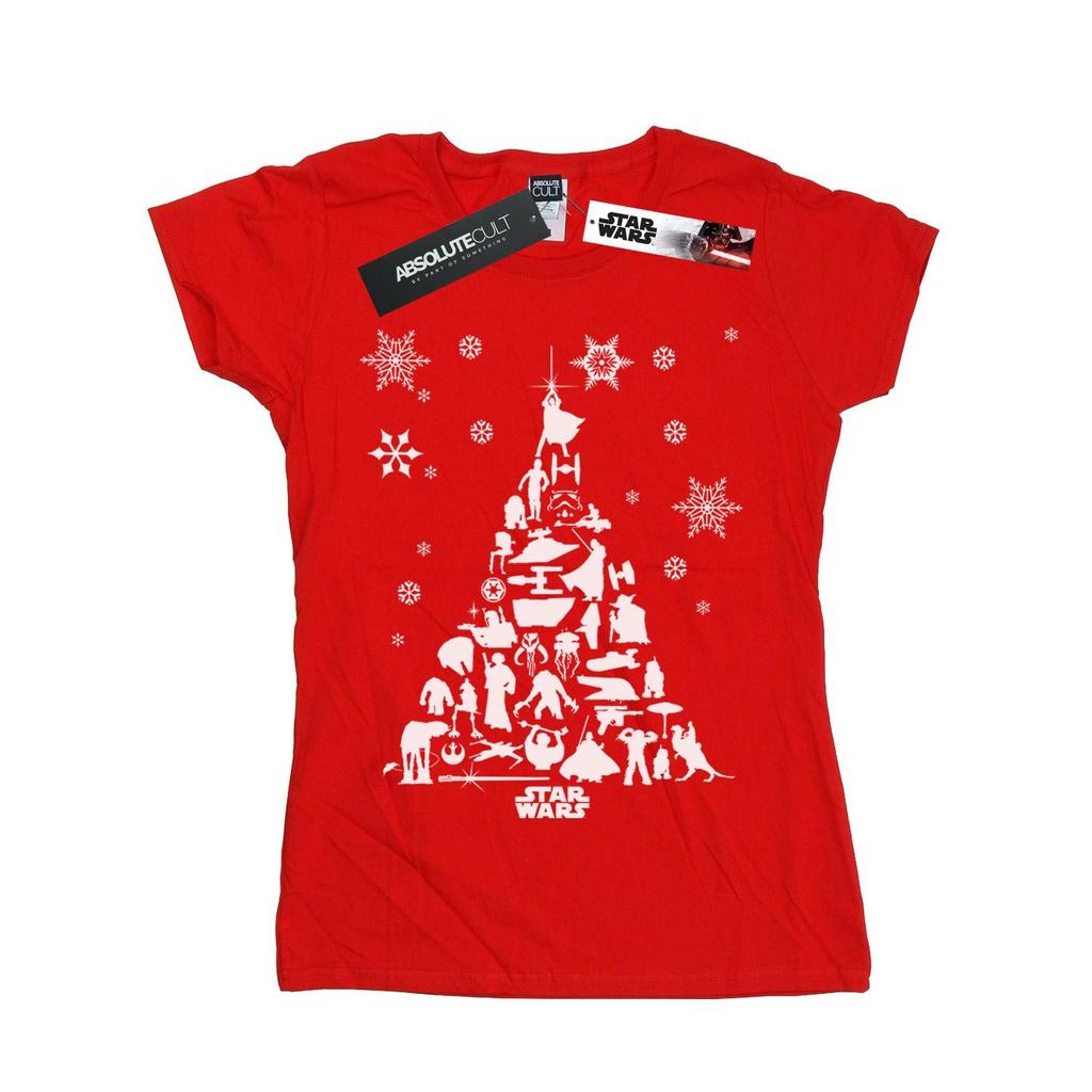 Star Wars Womens/Ladies Christmas Tree Cotton T-Shirt