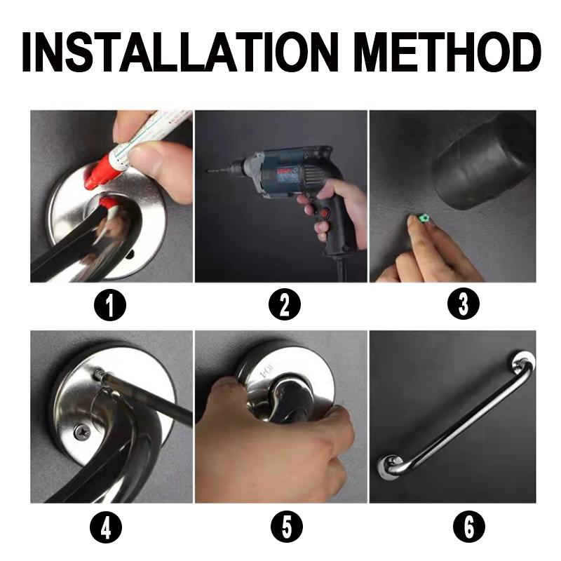 2 шт. безопасная вешалка для полотенец, ручка для душа из нержавеющей стали, настенный поручень, поручень для ванной комнаты