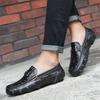 Мужские кожаные мокасины, повседневная обувь без шнуровки, лоферы, обувь для вождения