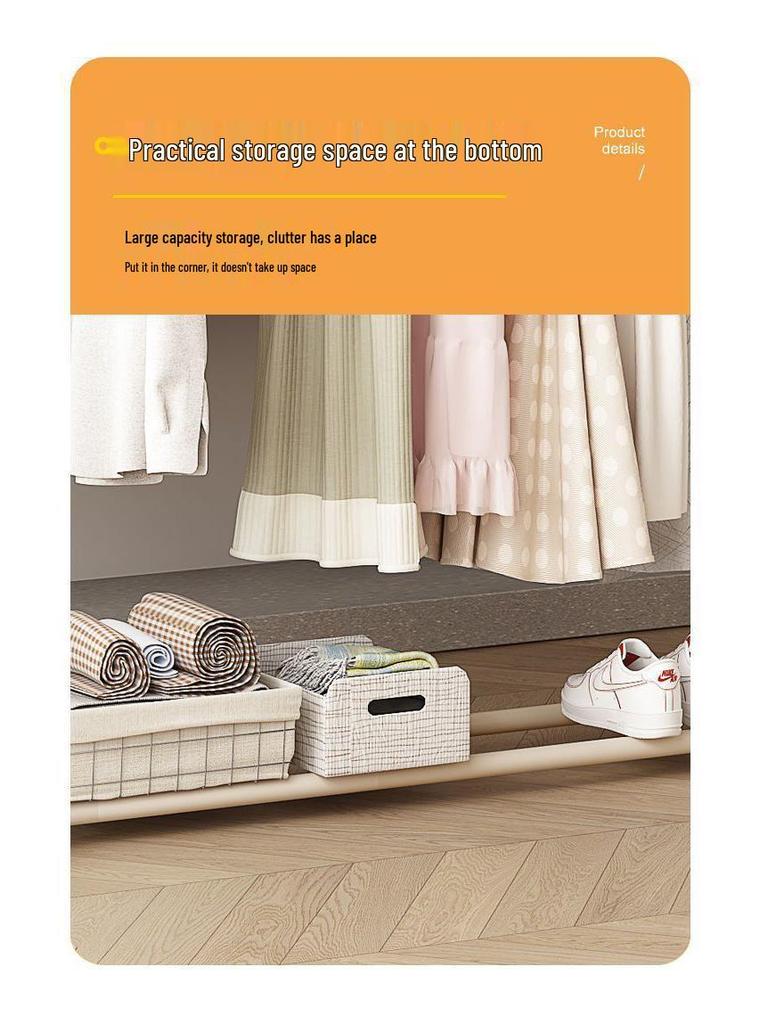 Двухъярусная напольная вешалка для одежды для спальни и балкона