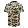 Summer Loose Short -Sleeved Shirt Men 'S Micro -Elastic Lapel Printed Shirt