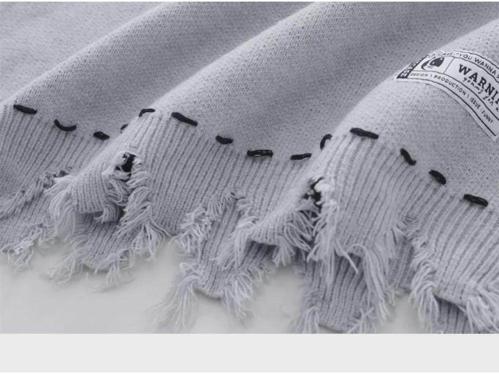 Мужской вязаный жилет без рукавов - 2023 Осень/Зима Круглый вырез Тонкий жилет