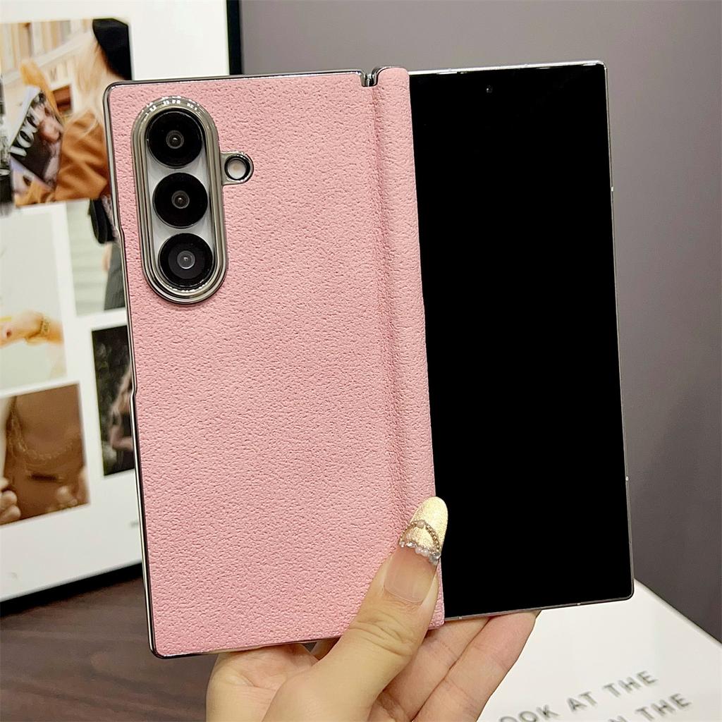 Ретро Матовый Кожаный Магнитный Чехол-Книжка с Покрытием на Петле для Samsung Galaxy Z Fold 7 6 5 4 для Беспроводной Зарядки Magsafe