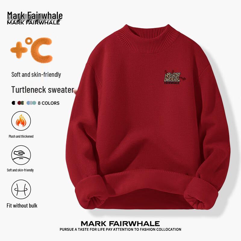 Mark Fairwhale Men's Ins-Style Half-High Neck Knit Sweater