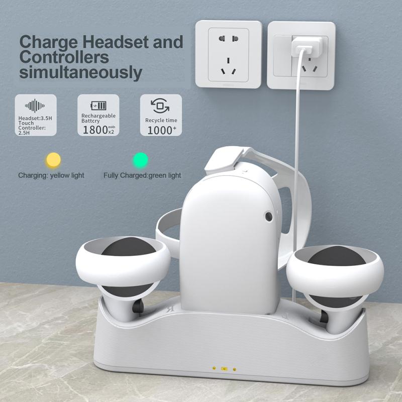 Подставка для зарядки Vr Контроллеры гарнитуры Док-станция для зарядки с зарядным кабелем Type-c Совместимость