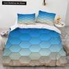 3D Honeycomb King Queen Пододеяльник Твердый Геометрический Комплект Постельного Белья Для Подростков Взрослый Психоделический Абстрактный 2/3 шт Полиэстер Пододеяльник