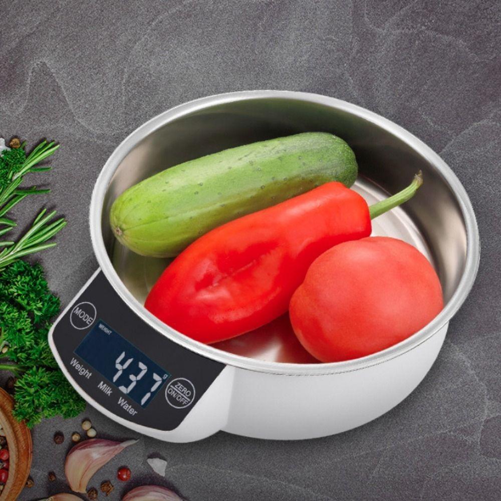LCD Display Stainless Steel Electronic Bowl Scale Detachable Food Bowl Scale Baking