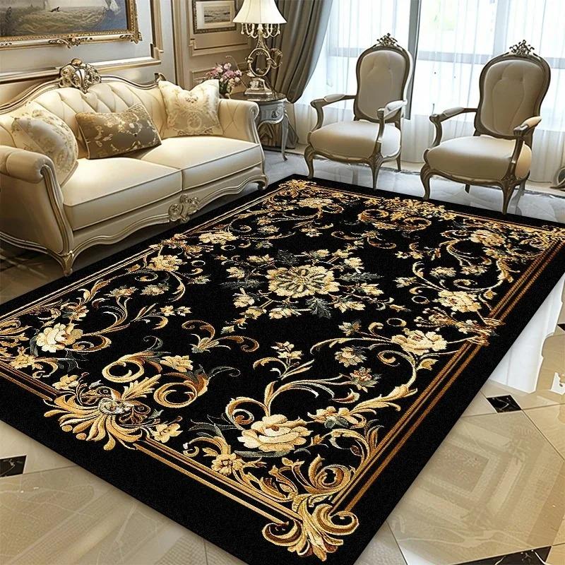 Персидский Черное Золото Роскошный Ковер для Гостиной Ковры Гостиная Маленькие Ковры для Спальни Комната Спальня и Офис Зона Дивана Нескользящий Декор