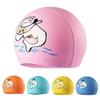 Children's Comfortable Dolphin Swimming Cap - Solid Color PU Coated, Suitable for Boys & Girls.