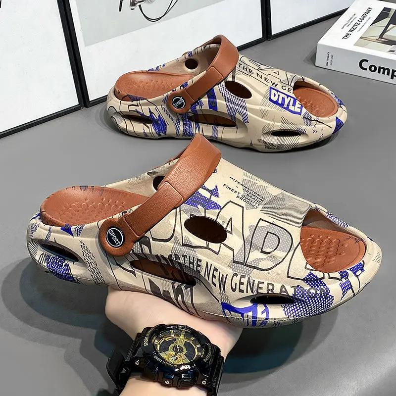 Тапочки для мужчин, повседневные сандалии из ПВХ для отдыха на открытом воздухе, мужские дизайнерские роскошные удобные туфли из ЭВА, высокое качество, мода 2024 года, тренд, веселье для взрослых