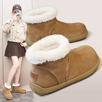 Женские модные зимние легкие теплые противохолодовые сноубутсы на толстой подошве с меховой отделкой голенища, нескользящие повседневные кроссовки, хлопковые ботинки