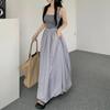 Balloon Maxi Skirt Women Korean Fashion Streetwear Black Elastic Waist A-line Vintage Loose Long Skirt Female Casual